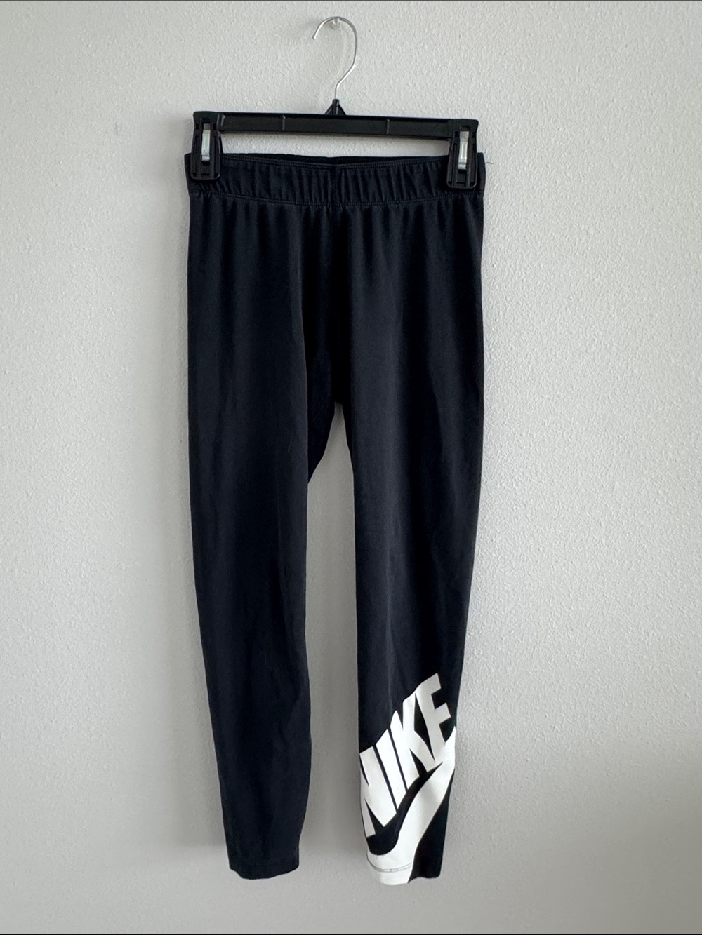 Nike Black Leggings with White Logo Accent